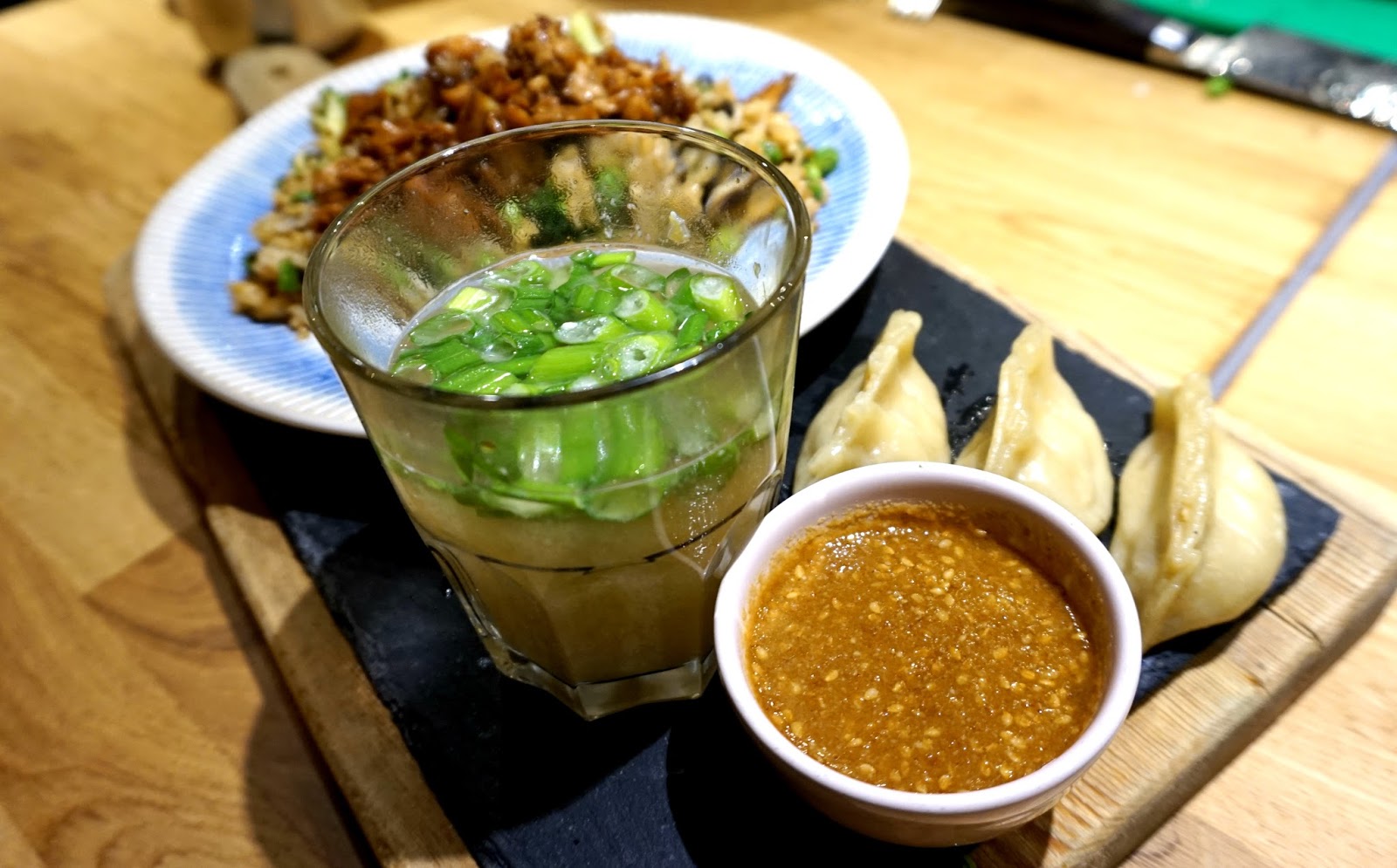 A Taste of Japan; Miso Soup and Pork Gyoza with Gomadare Sauce Blonde