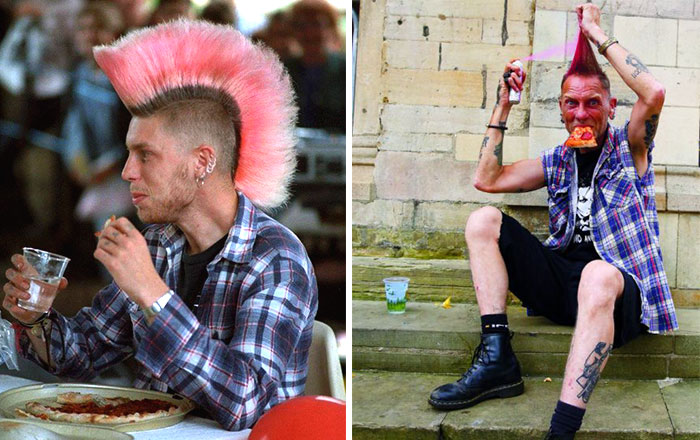 Photographer Recaptures Old Pictures Creating A Beautiful Reunion Of People He Photographed Decades Ago - Pink Mohican (1985 And 2016)