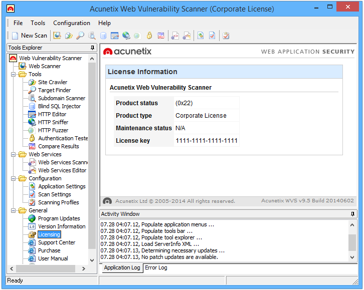 Acunetix web vulnerability scanner 6.5 build 20170813