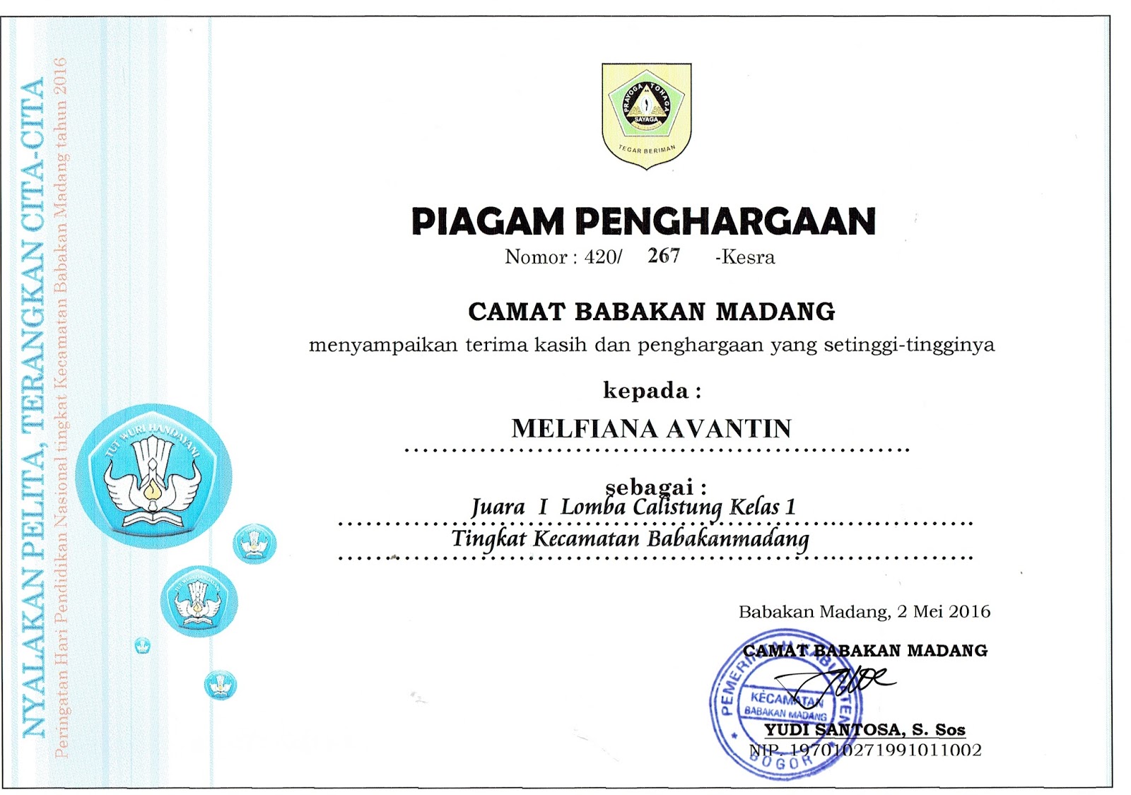 contoh piagam penghargaan lomba wood scribd indo