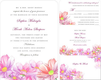 watercolor bergera wedding invitations