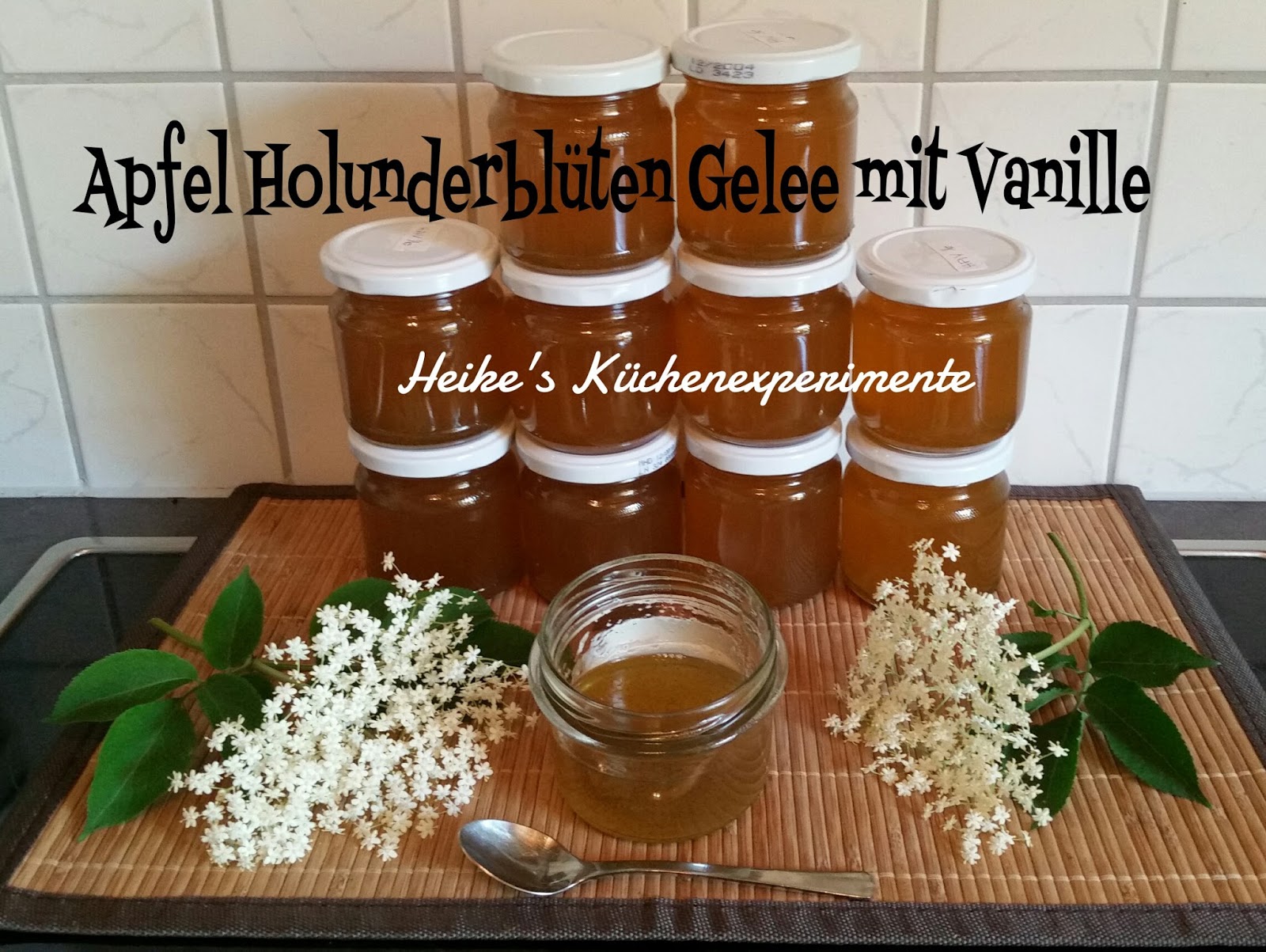 Heike&amp;#39;s Küchenexperimente ☆☆☆: Apfel Holunderblüten Gelee mit Vanille