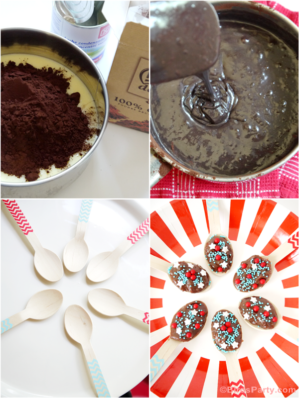 Brazilian Brigadeiro Chocolate Fudge Spoons Party Recipe - BirdsParty.com