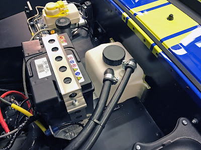 Oil breather bottle with breather pipes fitted to Caterham 2017 Academy Car Oil breather bottle with breather pipes fitted to Caterham 2017 Academy Car