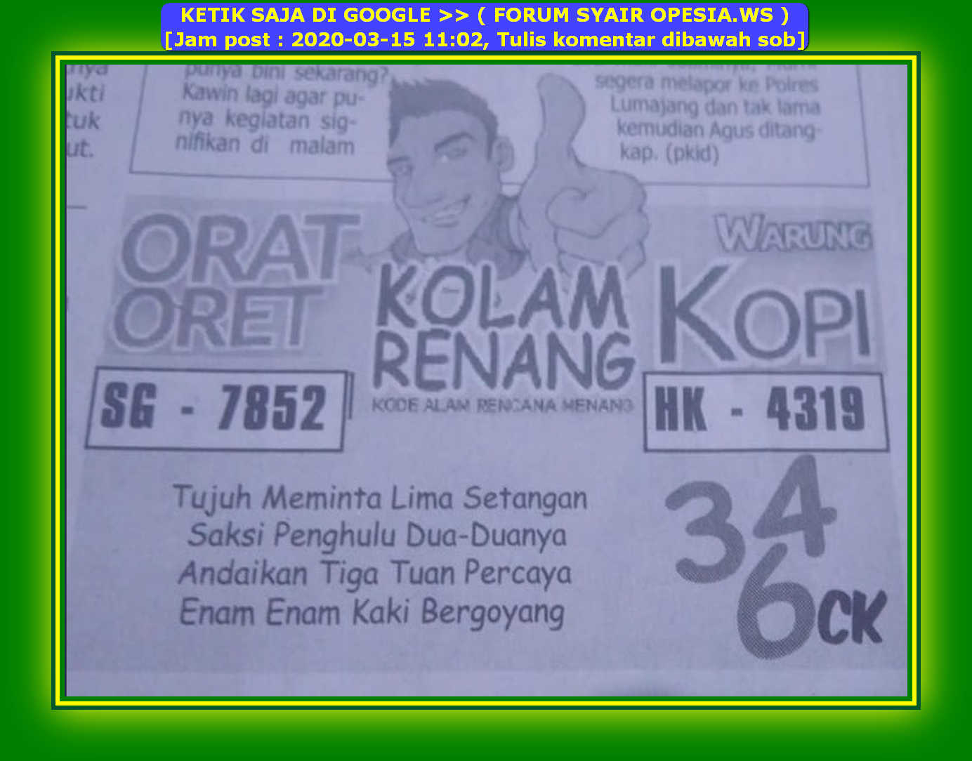 1 New Message Kode Syair Hongkong 15 Maret 2020 Forum Syair Togel Hongkong Singapura Sydney 1 New Message Kode Syair Hongkong 15 Maret 2020 Forum Syair Togel Hongkong Singapura Sydney
