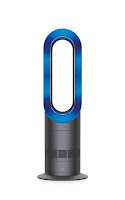 Dyson AM09 Hot & Cool Fan Heater, Iron/Blue color, unique bladeless design, with tip-over Auto Cut-Out
