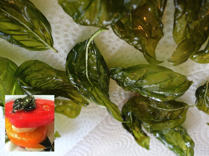 Food Newsy From Suzie! Fried Basil Leaves Garnish or Snack!