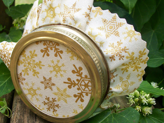  White & Gold Snowflake Christmas jam jar covers