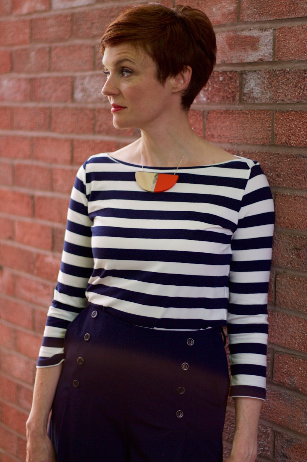 Classic Breton Top & Navy Culottes | Nautical Style, over 40 