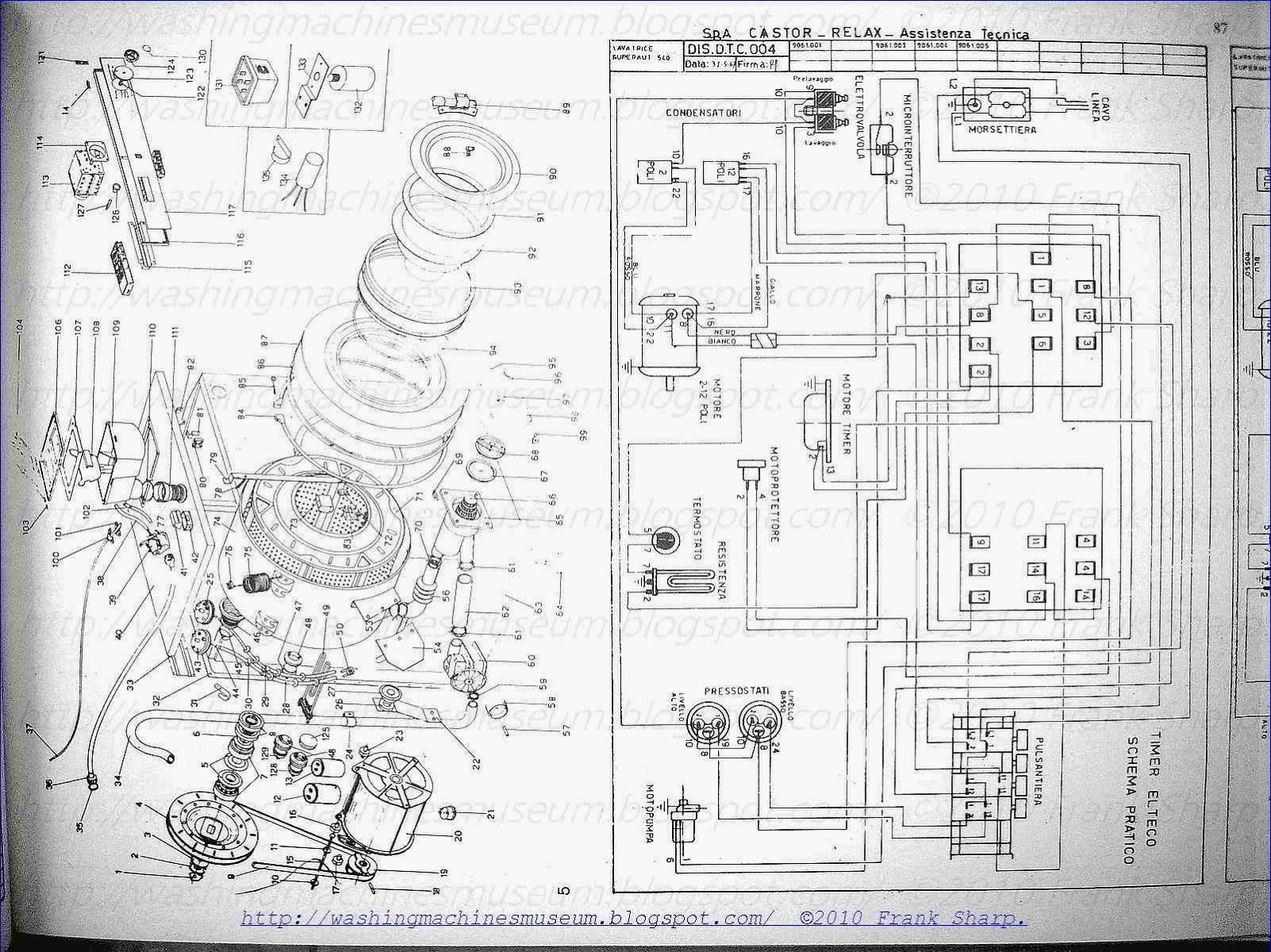Washer Rama Museum ™: CASTOR S.A. 540 SCHEMATIC DIAGRAM TIMER MALLORY.