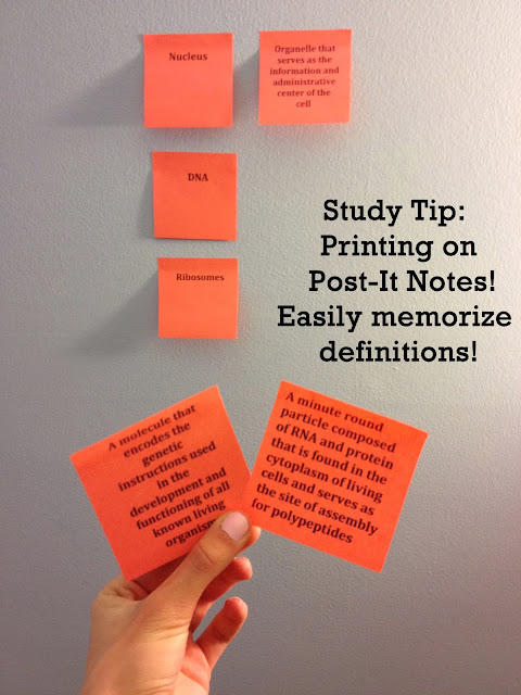 Craft Guide: Study Tip: Print on Post it Notes