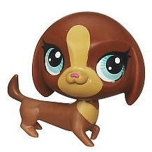 Littlest Pet Shop #3297 Chocolate Brown Dachshund Puppy Dog Blemish 