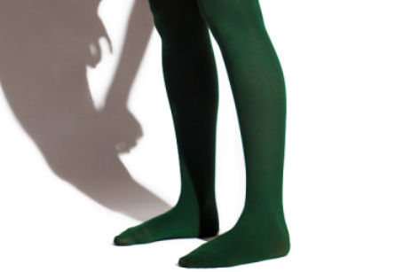 Women`s Legs and Feet in Tights: Legs and Feet in Red and Green Tights