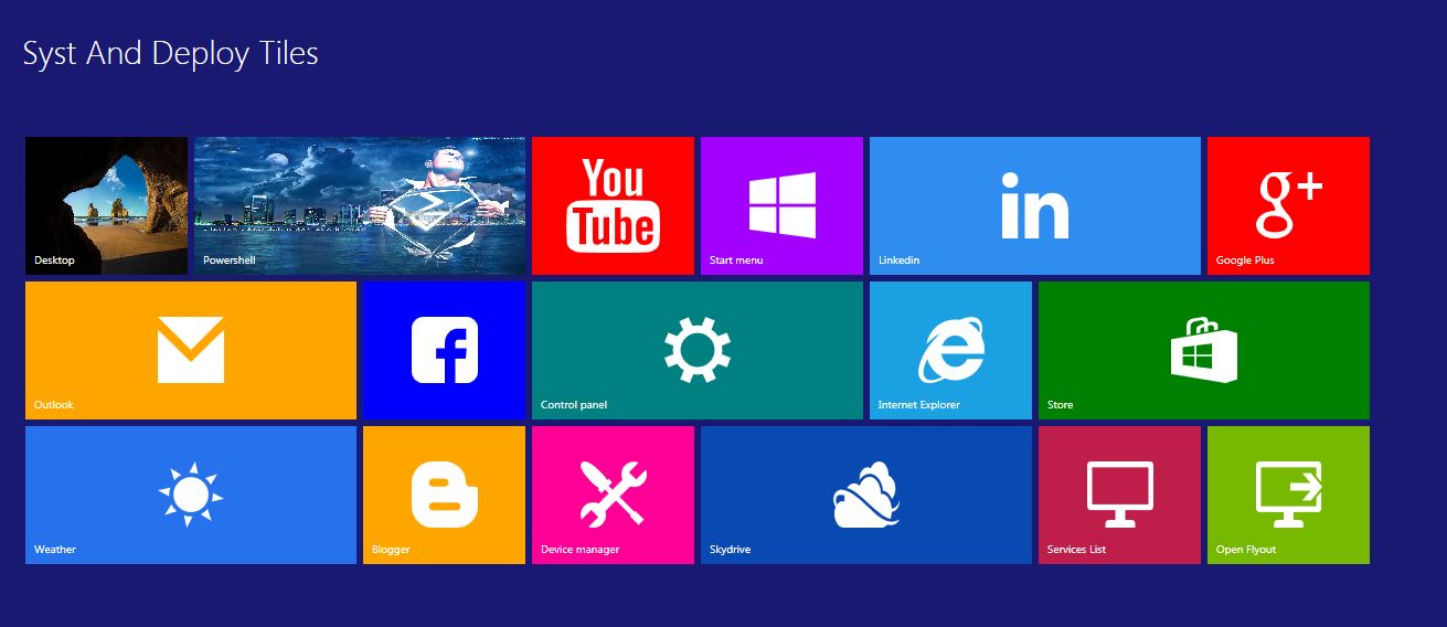 Create a Metro GUI with Tiles and Powershell Syst & Deploy