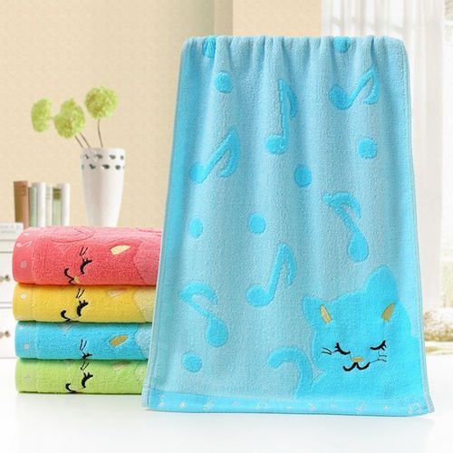 Cotton Towel for Home Bathing Shower Towel Living Cute Cat Child Towel Bamboo Fiber Towel