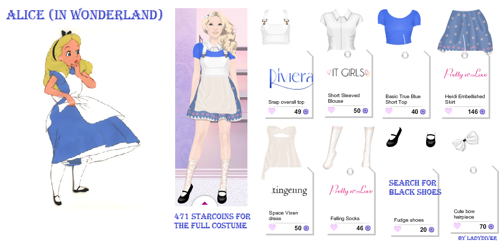 Ladydivers Guide to Stardoll.com: How-To Costume: Alice inWonderland ...