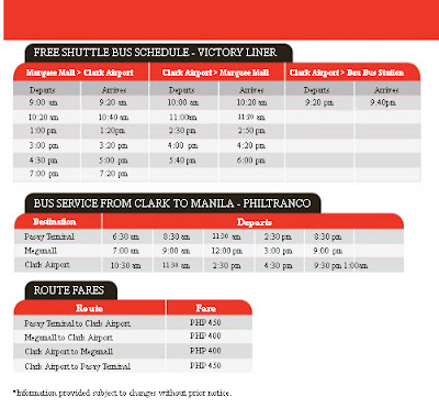  free bus schedules clark philippines budget travel
