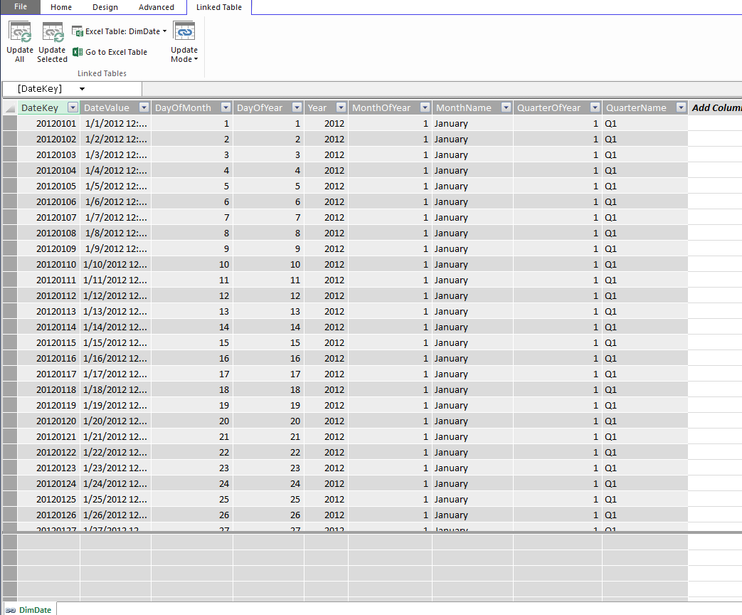 BI Future Blog Excel Creating A Date Dimension In Excel for Usage BI Future Blog Excel Creating A Date Dimension In Excel for Usage