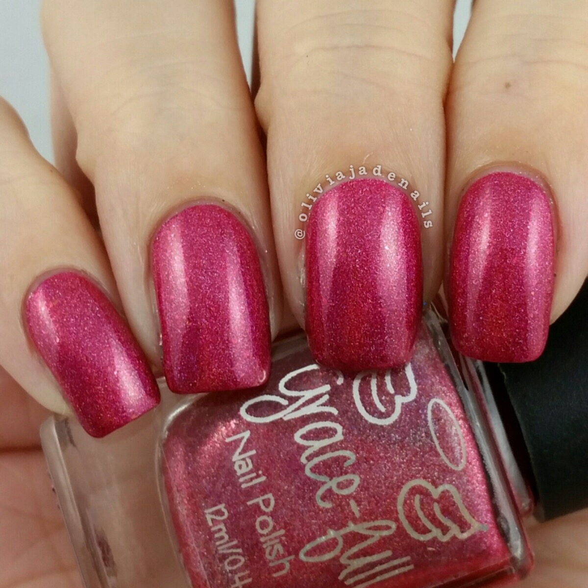 Grace-Full Nail Polish Red Spherical Dress swatched by Olivia Jade Nails