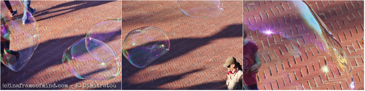 Soap Bubble fun in Central Park soap bubbles, colorful membranes