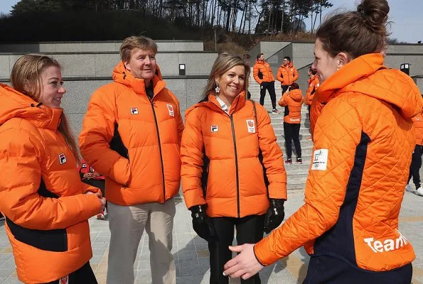 King Willem-Alexander and Queen Maxima visited Gangneung Olympic Village in Pyeongchang-gun. 2018 Winter Olympics in Pyeongchang