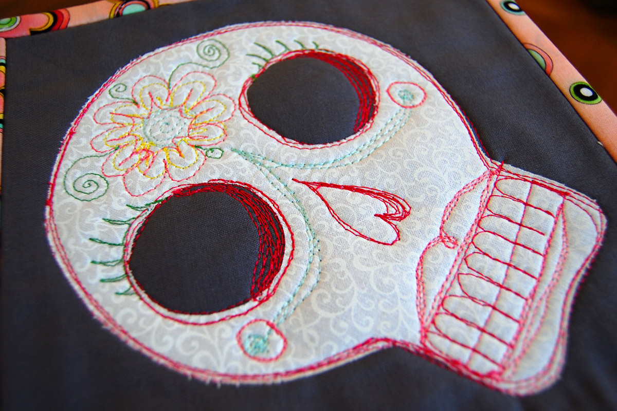 Miss Sewsitall Sugar Skull Sewing with Free Skull Template