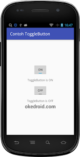 Hasil Contoh ToggleButton Android Hasil Contoh ToggleButton Android