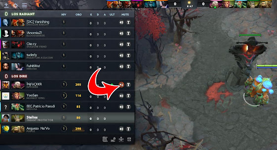 Como silenciar a un jugador en DOTA 2, Bloquear Chat