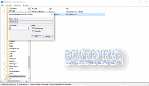 Protezione scrittura chiavetta USB