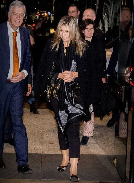 Queen Maxima of The Netherlands arrived Lagos city in Nigeria for a three day visit. United Nations. Salvatore Ferragamo flat shoes