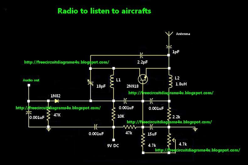 FREE CIRCUIT DIAGRAMS 4U: Simple circuit to listen to aircrafts