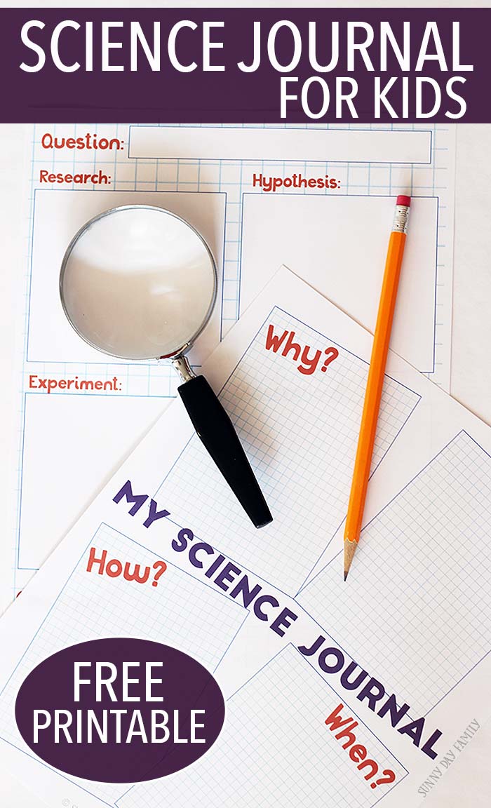Free printable science journal for kids! Encourage kids to answer questions about their world with this printable question & experiment journal. Makes a great science project planner too! Inspired by Ada Twist, Scientist.
