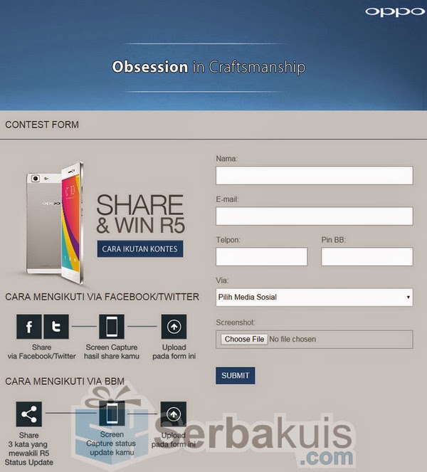 Kontes R5 Obsession Share & Win Berhadiah Oppo R5
