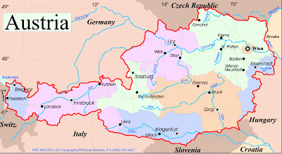 Autriche Carte Pays Département