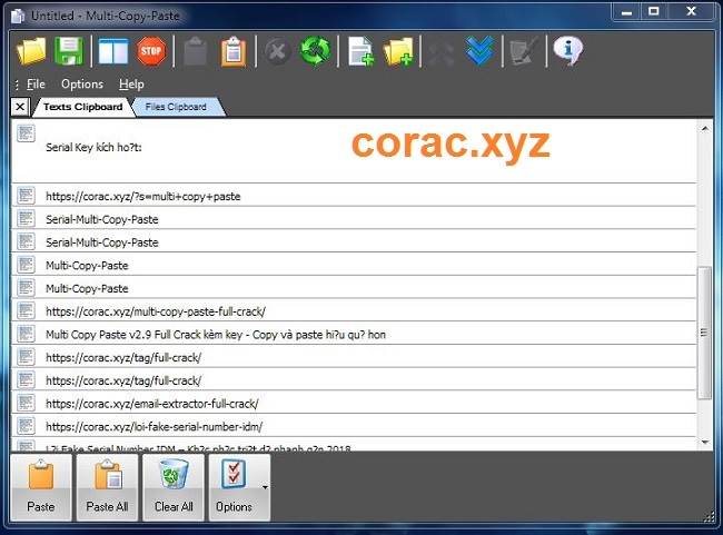 Giao diện Multi Copy Paste