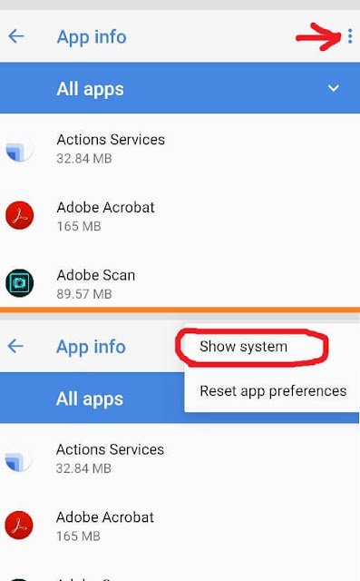 show system apps