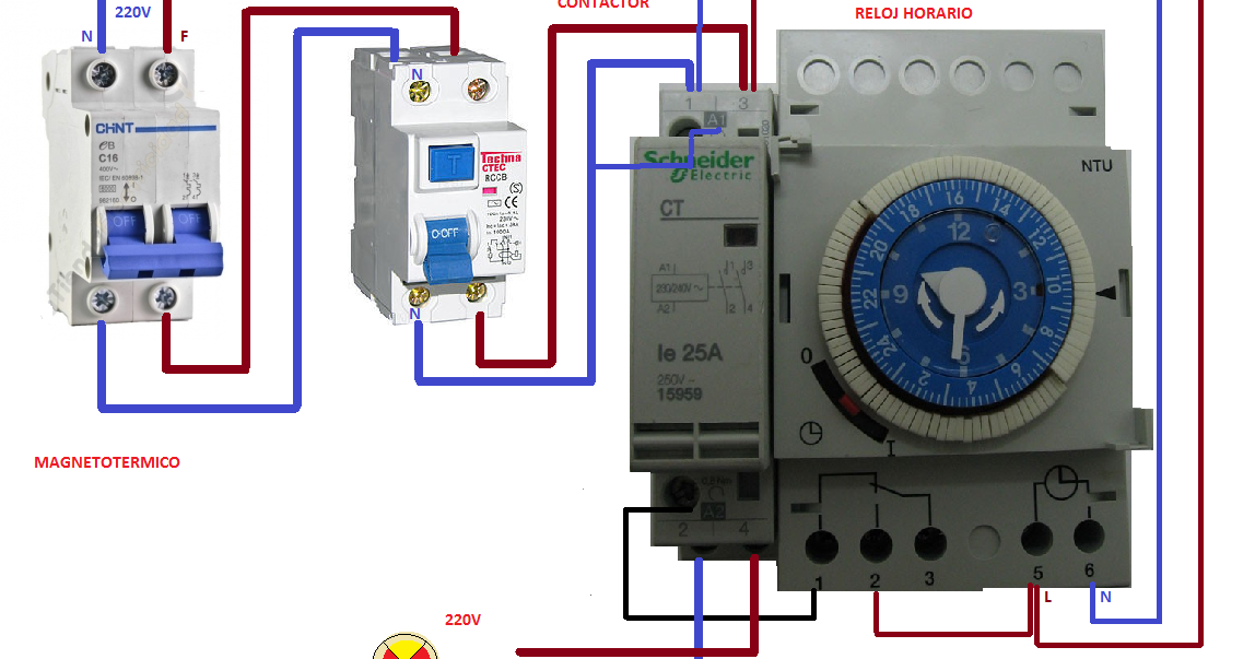 Esquemas Eléctricos Conexion Reloj Horario Contactor