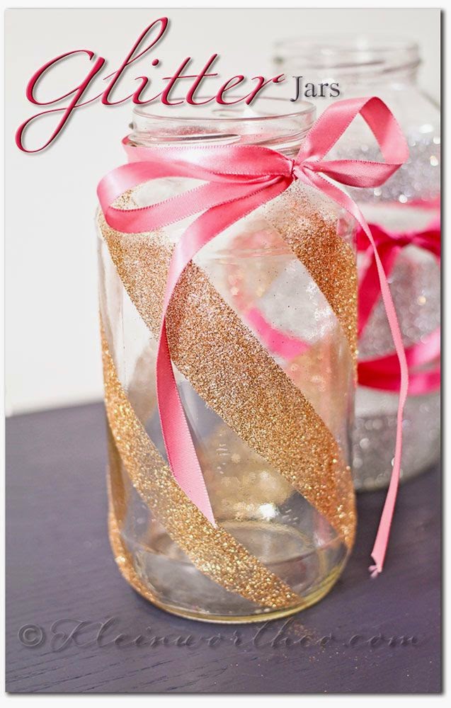 decorating mason jars for gifts with glitter