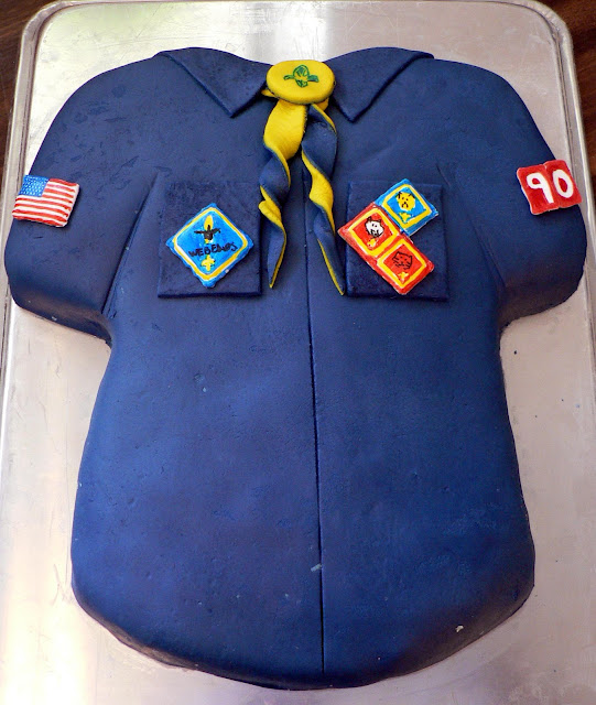 Boy Scout Shirt Cake, cub scout cake, cub scout shirt, boy scout shirt