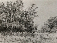 Study work of landscape created using willow charcoal. By Manju Panchal