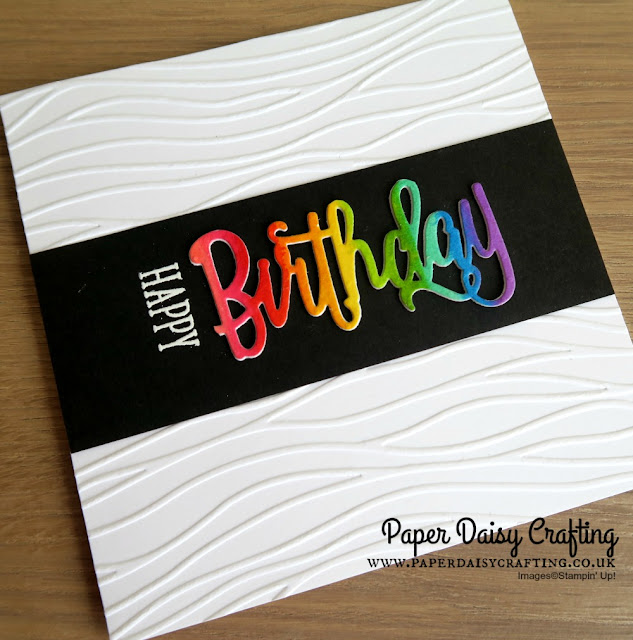 Rainbow Happy Birthday thinlits die card from Stampin Up
