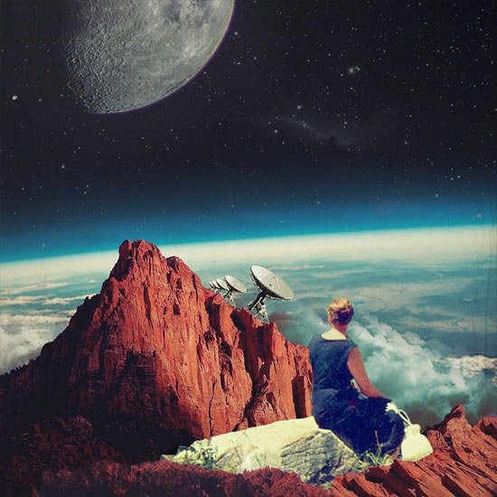 "Those Evenings" by Frank Moth | imagenes chidas de soledad y tristeza | retro futuro | deep emotional pop illustration art pictures | space moon