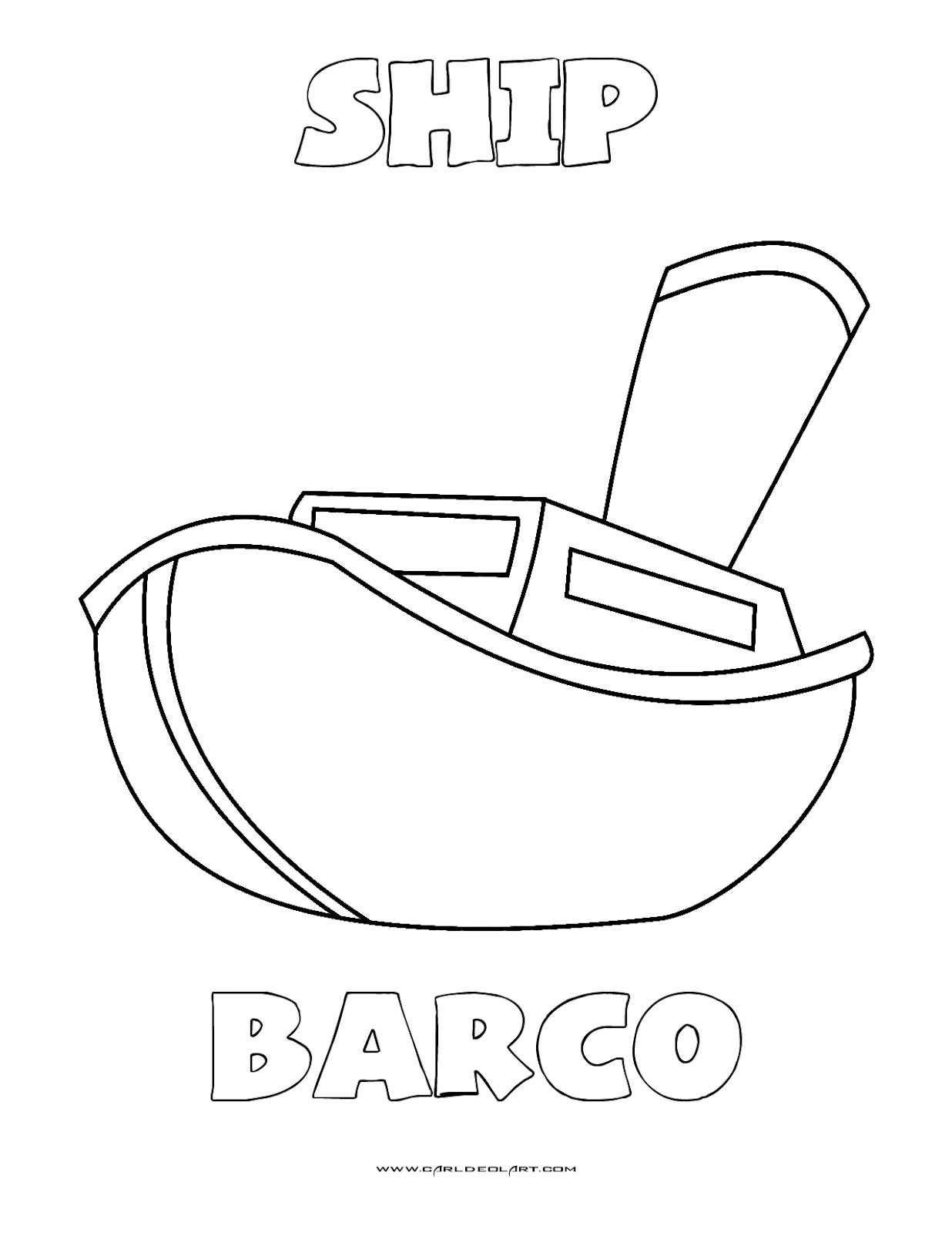 Dibujos Inglés Español con B Barco Ship