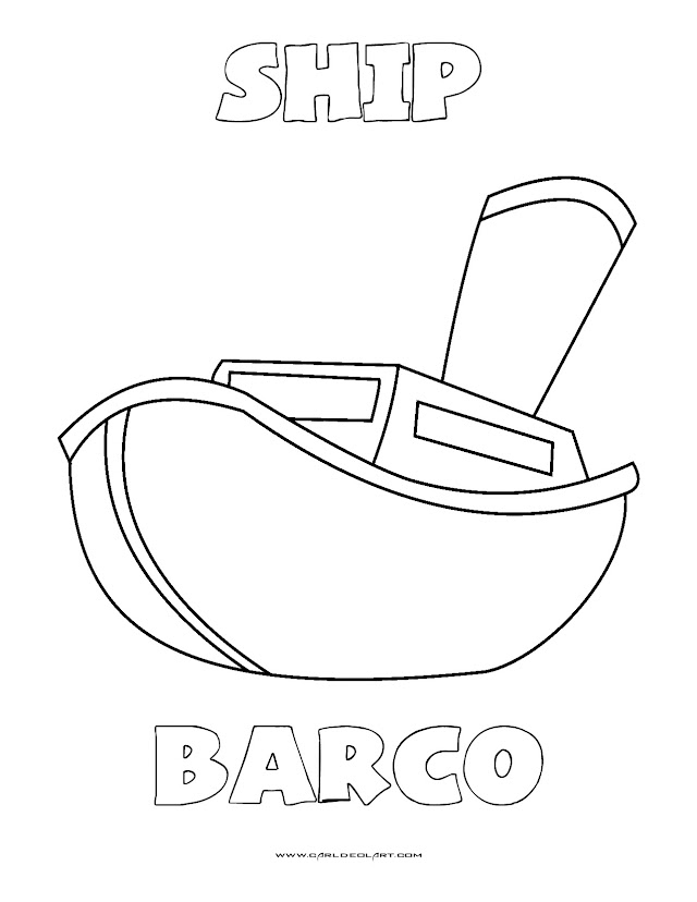 Dibujos Inglés - Español con B: Barco - Ship