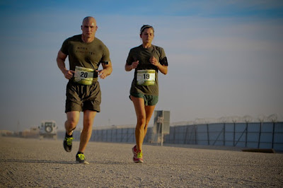 Man and woman exercising