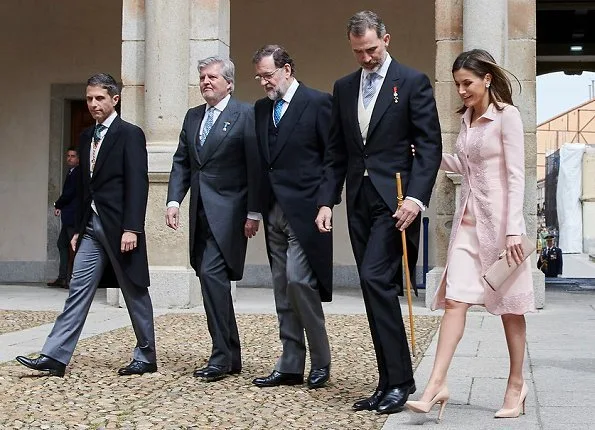 Nicaraguan author Sergio Ramirez Mercado was deemed worthy of this year's Miguel de Cervantes' literature award. Letizia wore felipe Varela dress