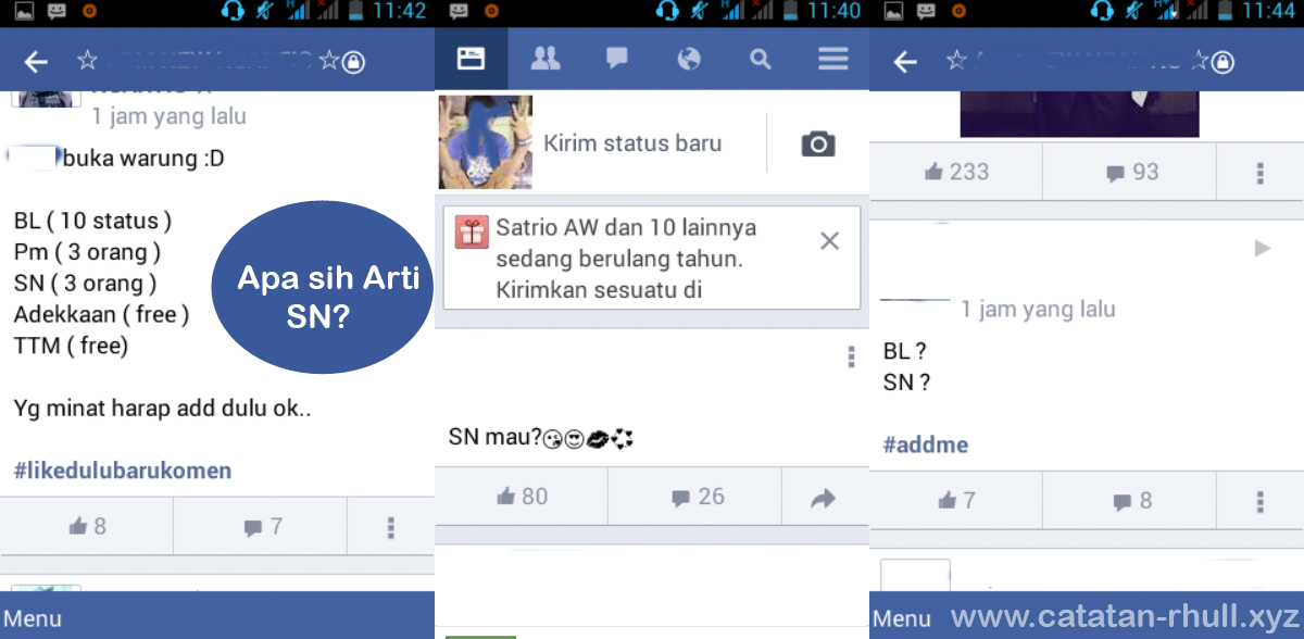 Kumpulan Arti Kata Sn Bl Pm Wall Ttm Di Facebook