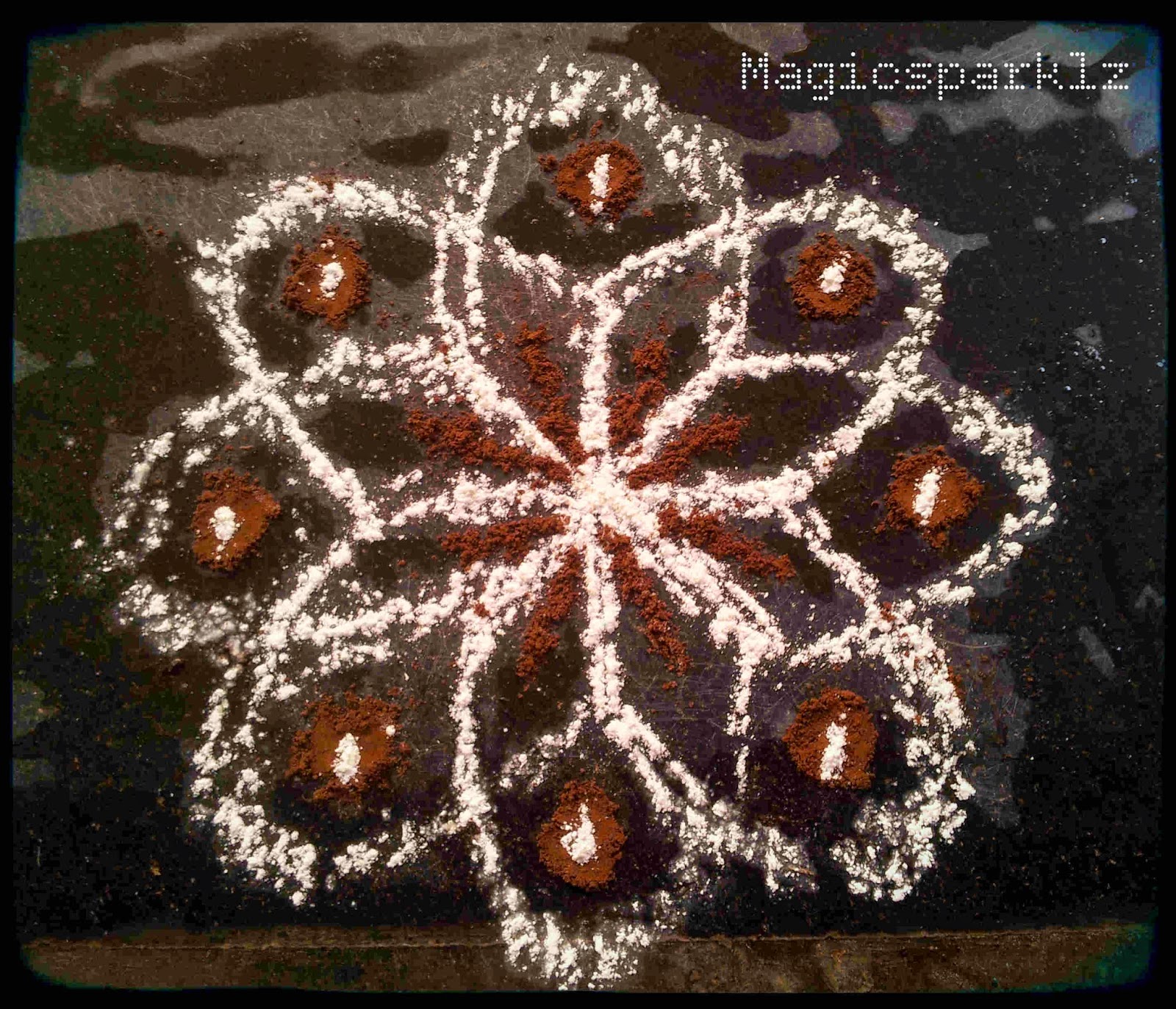 Magic Sparklz: Simple maavu kolam/Rangoli-8