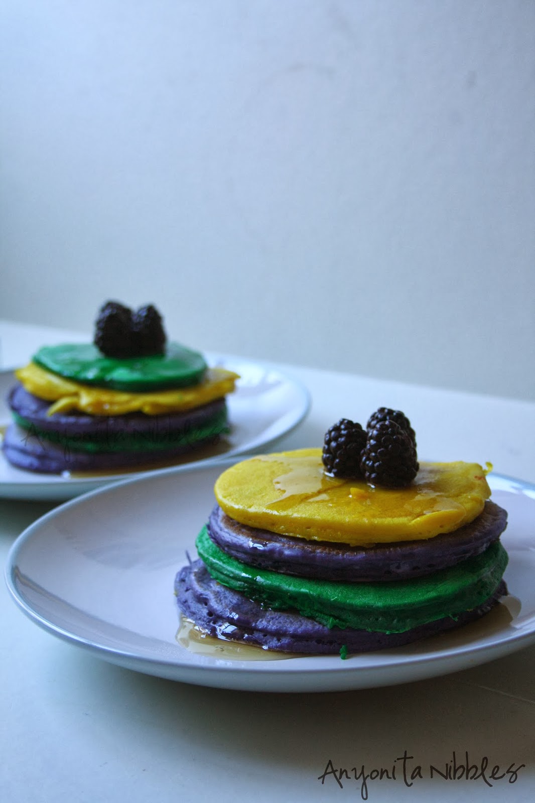 These thick, American-style pancakes are perfect for celebrating Mardi Gras