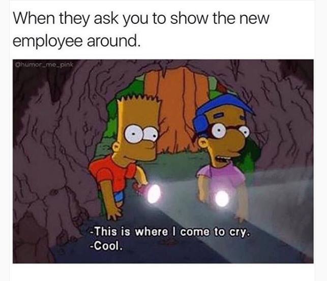 New Employee - This is where I come to cry.